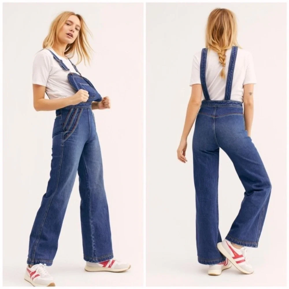 We The Free Chasing Rainbows Denim Overalls - Picture 8 of 10